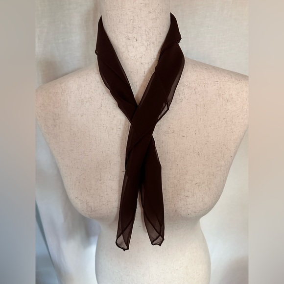 Rich Chocolatey Brown Scarf/Purse Twilly Sheer
 - Picture 2 of 4